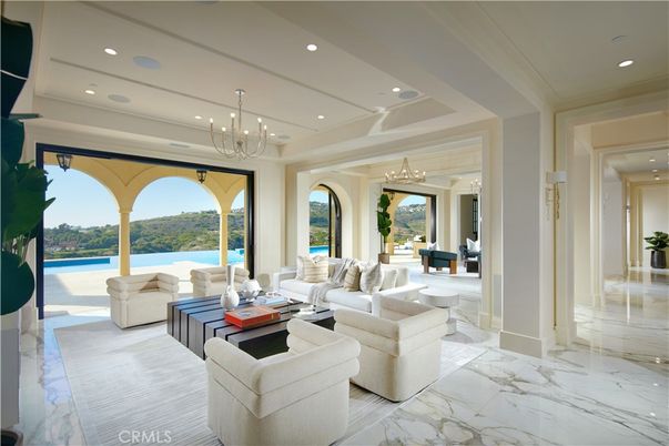 Chandelier, Interior, Living room, Marble, Recessed Lighting, Water