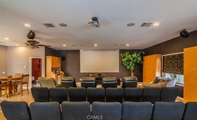 Home Theatre Room, Dining room, Interior, Projection Screen, Recessed Lighting, Theatre Room
