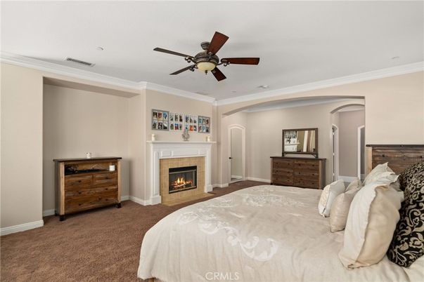 Bedroom, Fireplace, Interior