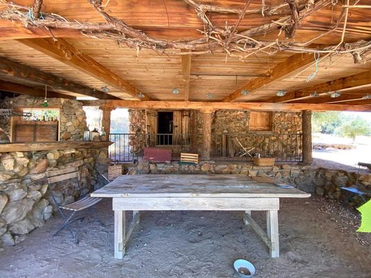 Exterior, Stone Walls, Wooden Beams