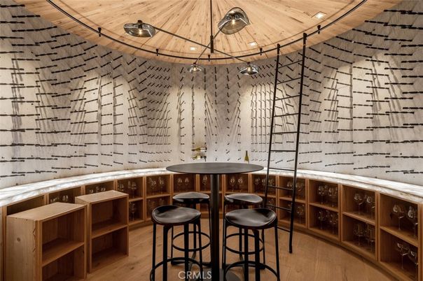 Interior, Pendant Lights, Recessed Lighting, Wine Storage, Wooden Ceilings, Wood Texture Flooring