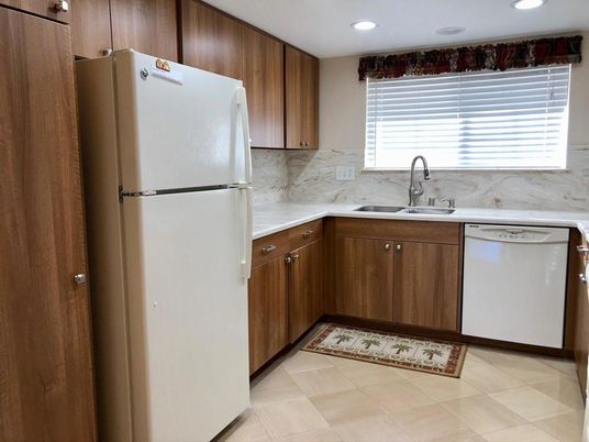 Interior, Kitchen, Marble Walls, Recessed Lighting