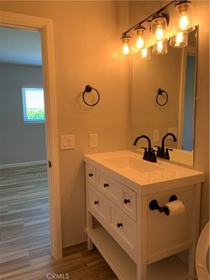 Bathroom, Dual Sink Vanities, Interior, Wood Texture Flooring