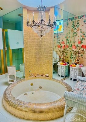 Bathroom, Chandelier, Interior