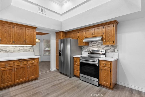 Interior, Kitchen, Stainless Steel Appliances, Wood Texture Flooring