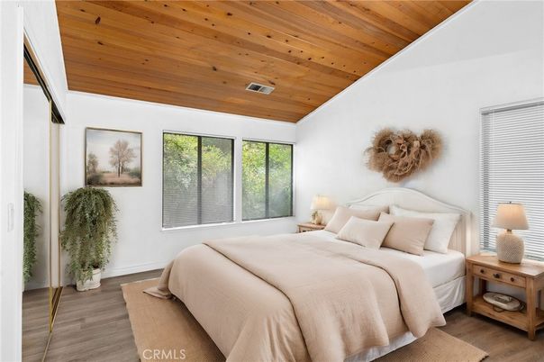 Bedroom, Interior, Wooden Ceilings, Wood Texture Flooring