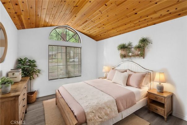 Bedroom, Interior, Wooden Ceilings, Wood Texture Flooring