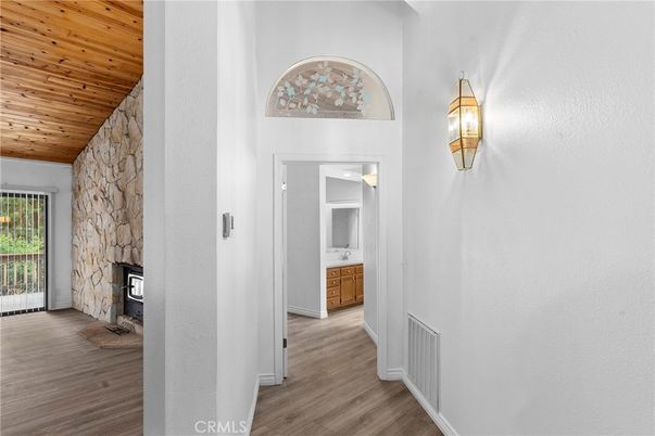 Fireplace, Interior, Stone Walls, Wooden Ceilings, Wood Texture Flooring