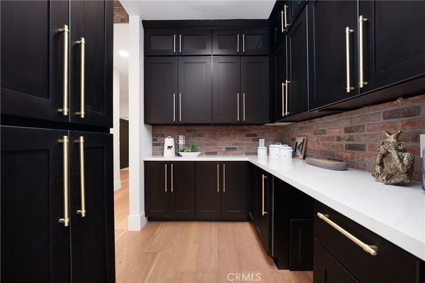 Interior, Kitchen, Stone Walls, Wood Texture Flooring