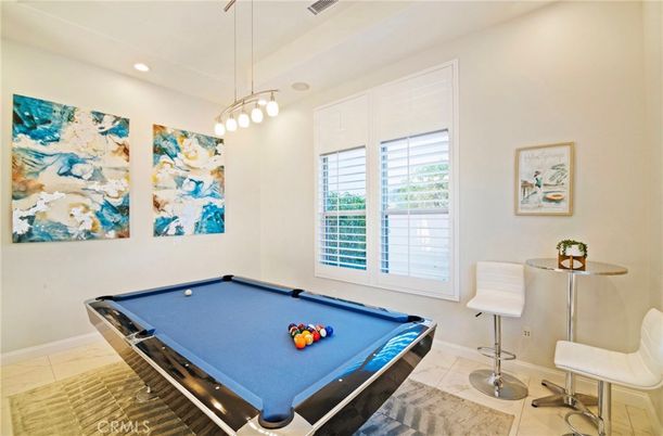 Billiard Table, Game Room, Interior, Pendant Lights, Recessed Lighting