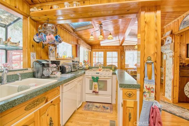 Chandelier, Interior, Kitchen, Wooden Beams, Wooden Ceilings, Wood Texture Flooring, Wooden Walls