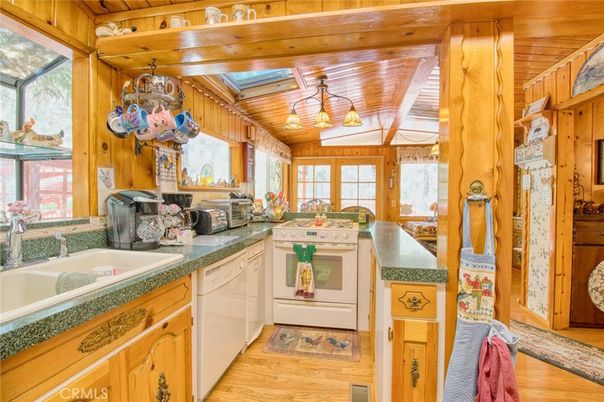 Chandelier, Interior, Kitchen, Wooden Beams, Wooden Ceilings, Wood Texture Flooring, Wooden Walls