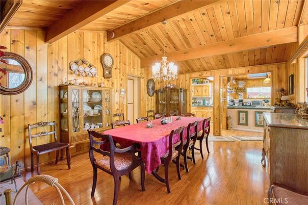 Chandelier, Dining room, Interior, Wooden Beams, Wooden Ceilings, Wood Texture Flooring, Wooden Walls