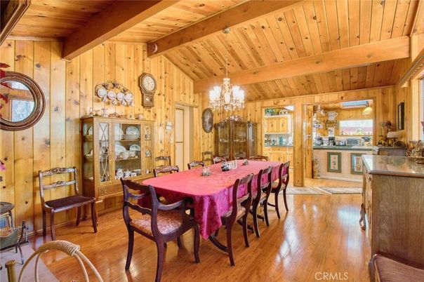 Chandelier, Dining room, Interior, Wooden Beams, Wooden Ceilings, Wood Texture Flooring, Wooden Walls