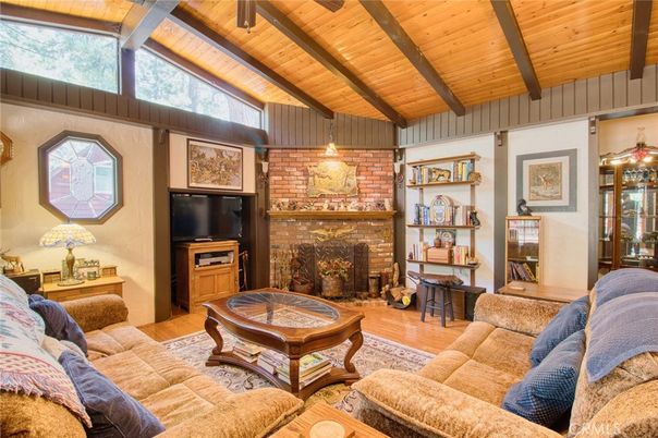Fireplace, Interior, Living room, Stone Walls, Wooden Beams, Wooden Ceilings, Wood Texture Flooring