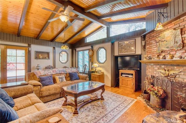 Fireplace, Interior, Living room, Stone Walls, Wooden Beams, Wooden Ceilings, Wood Texture Flooring