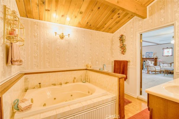 Bathroom, Interior, Wooden Beams, Wooden Ceilings, Wood Texture Flooring