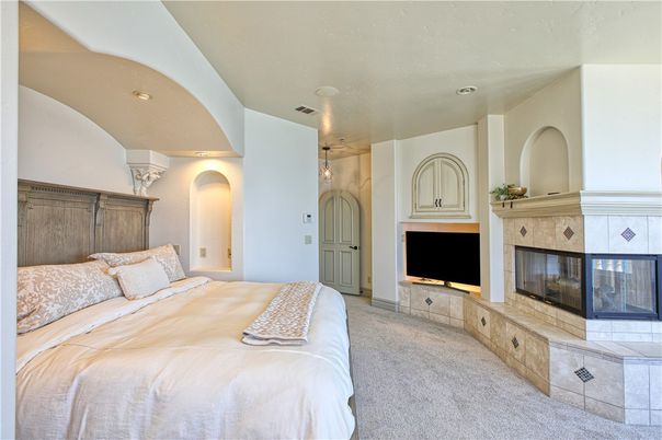 Bedroom, Fireplace, Interior, Recessed Lighting