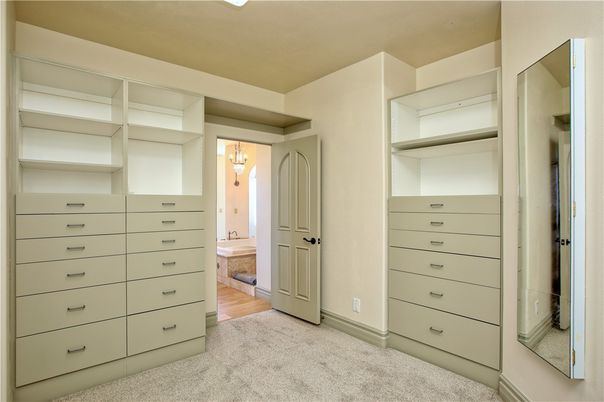 Bathroom, Dual Sink Vanities, Interior, Pendant Lights, Walk-in Closets, Wood Texture Flooring