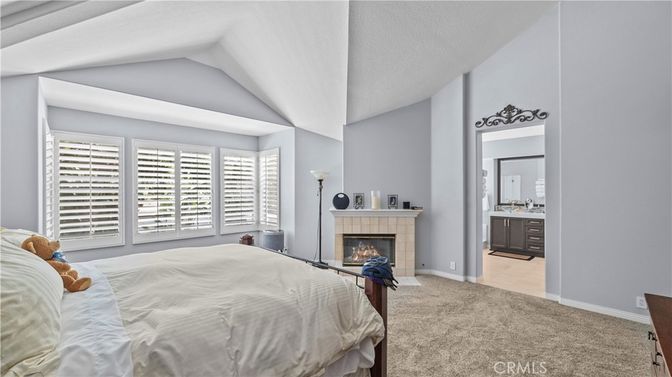 Bedroom, Fireplace, Interior