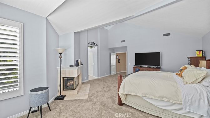 Bedroom, Fireplace, Interior