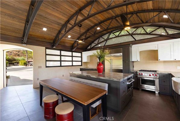 Interior, Kitchen, Recessed Lighting, Stainless Steel Appliances, Wooden Beams, Wooden Ceilings