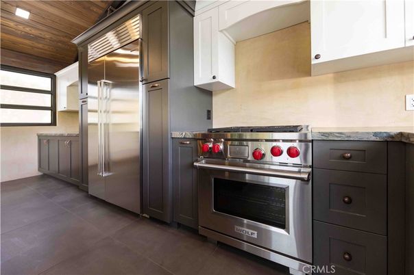 Interior, Kitchen, Recessed Lighting, Stainless Steel Appliances, Wooden Ceilings