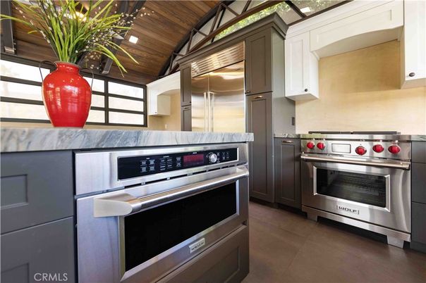 Interior, Kitchen, Recessed Lighting, Stainless Steel Appliances, Wooden Ceilings