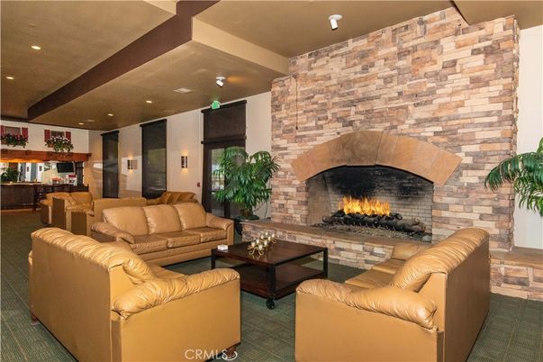 Fireplace, Interior, Living room, Recessed Lighting, Stone Walls