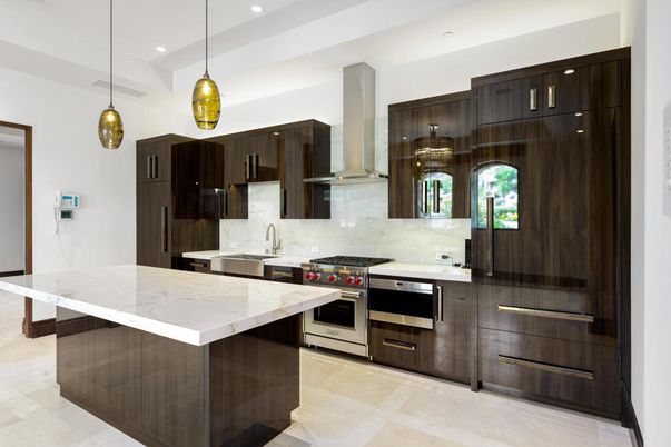 Interior, Kitchen, Pendant Lights, Recessed Lighting, Stainless Steel Appliances