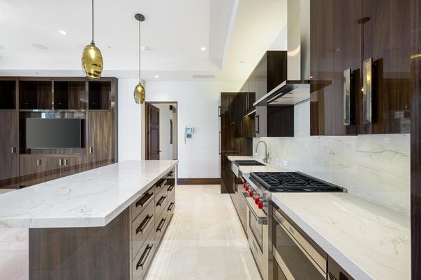 Interior, Kitchen, Pendant Lights, Recessed Lighting, Stainless Steel Appliances