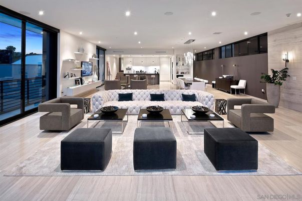 Dining room, Interior, Kitchen, Living room, Pendant Lights, Recessed Lighting, Stainless Steel Appliances, Wood Texture Flooring