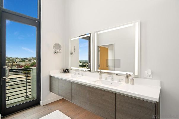 Bathroom, Dual Sink Vanities, Interior, Wood Texture Flooring