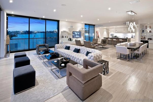 Dining room, Interior, Kitchen, Living room, Pendant Lights, Recessed Lighting, Water