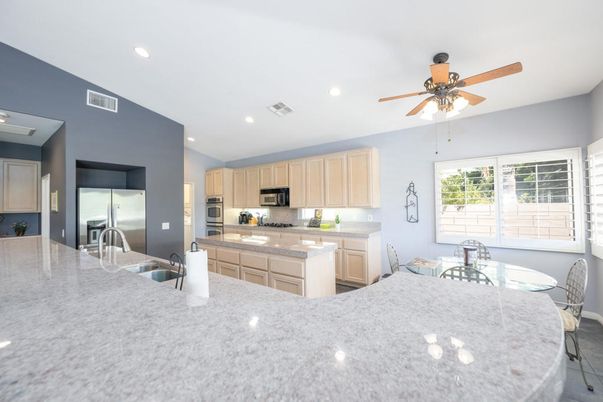 Dining room, Interior, Kitchen, Recessed Lighting, Stainless Steel Appliances