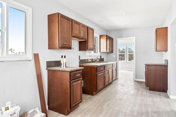 Interior, Kitchen, Recessed Lighting, Wood Texture Flooring