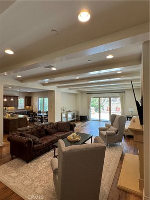 Dining room, Interior, Kitchen, Living room, Pendant Lights, Recessed Lighting, Wood Texture Flooring