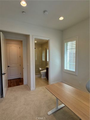Bathroom, Empty room, Interior, Recessed Lighting, Wood Texture Flooring