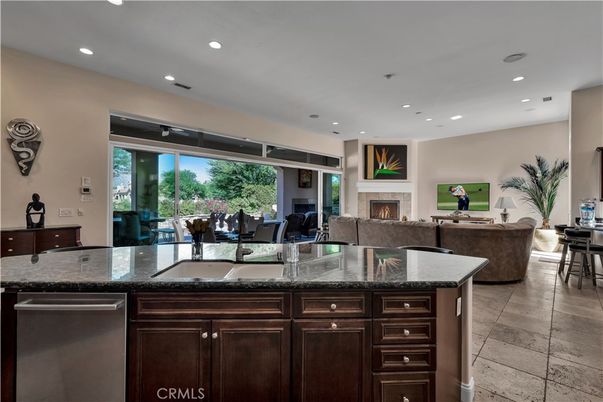 Dining room, Fireplace, Interior, Kitchen, Living room, Recessed Lighting