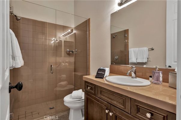 Bathroom, Glass Shower, Interior, Tile Countertops