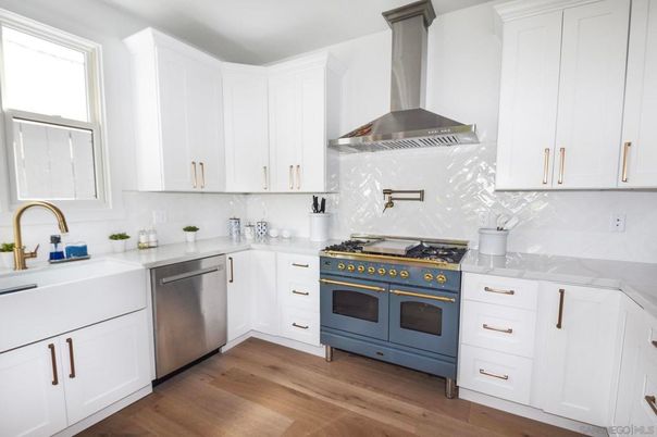 Interior, Kitchen, Stainless Steel Appliances, Wood Texture Flooring
