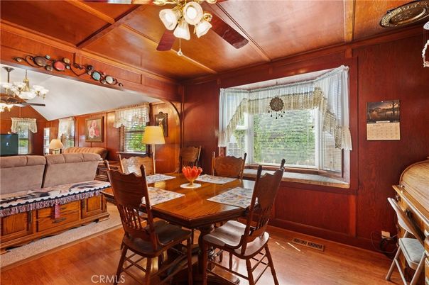 Dining room, Interior, Wood Texture Flooring, Wooden Walls