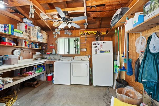 Interior, Utility Closets, Washer, Wooden Beams, Wooden Ceilings, Wooden Walls