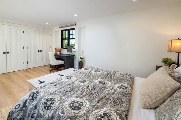 Bedroom, Home Office, Interior, Recessed Lighting, Wood Texture Flooring