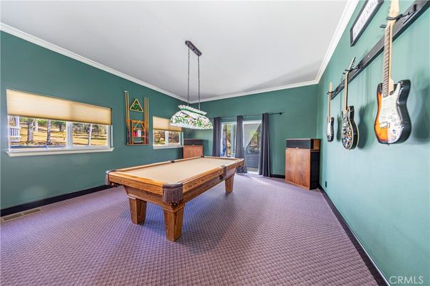 Billiard Table, Game Room, Interior, Pendant Lights