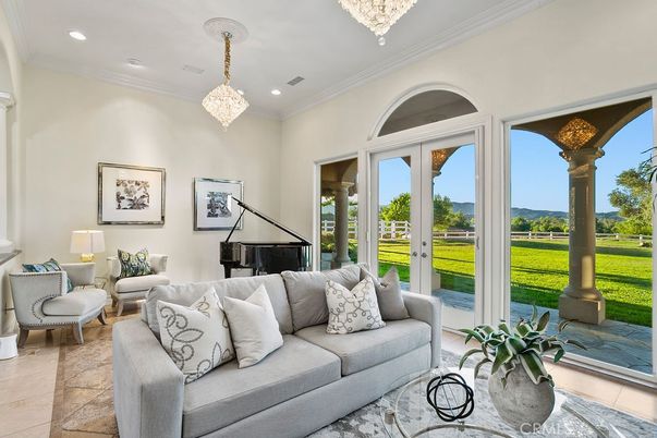 Chandelier, Interior, Living room, Piano, Recessed Lighting