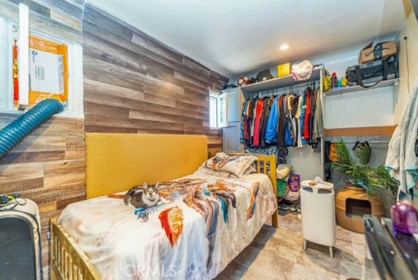 Bedroom, Interior, Recessed Lighting, Wooden Walls