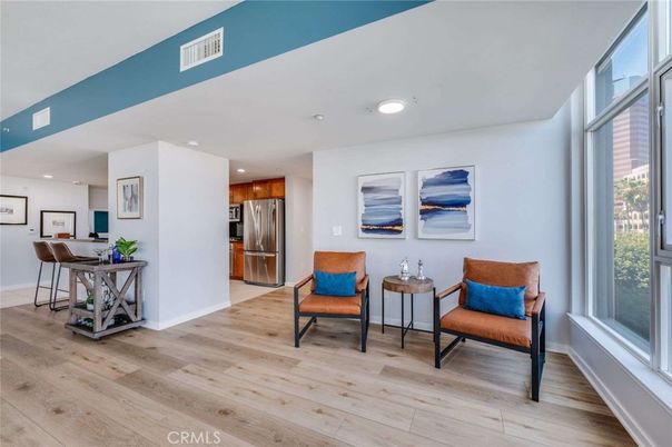 Dining room, Interior, Kitchen, Recessed Lighting, Stainless Steel Appliances, Wood Texture Flooring