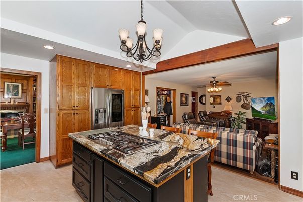 Chandelier, Dining room, Interior, Kitchen, Recessed Lighting, Stainless Steel Appliances