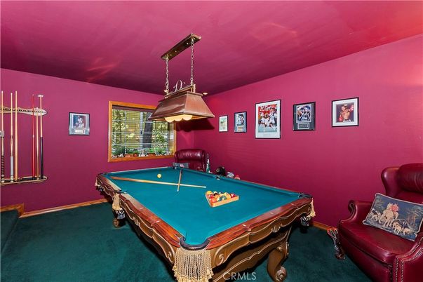 Billiard Table, Game Room, Interior, Pendant Lights